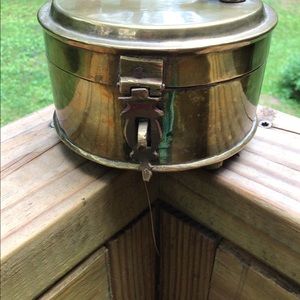 Brass round box with hinged lid India
